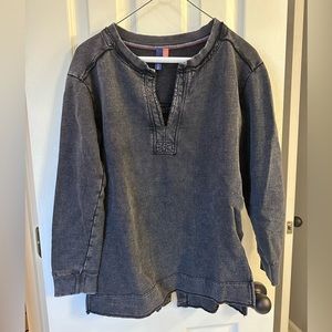 ANTHROPOLOGIE Pilcro Split Hem Tunic charcoal gray Sweatshirt Pullover | XS‌‌